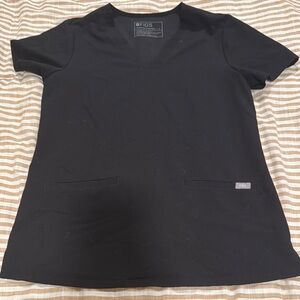 Figs Black Scrub Top